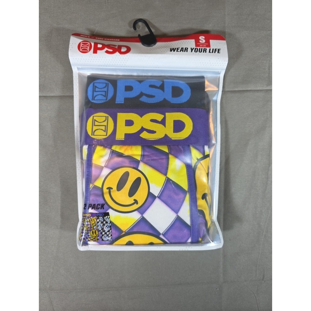 PSD 2 Pack Mens Premium Boxer Briefs Core Standard Multicolor Size Small